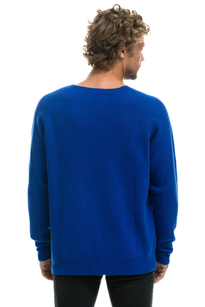 Aviator Nation VINTAGE CABIN 2 UNISEX CASHMERE SWEATER - LAPIS