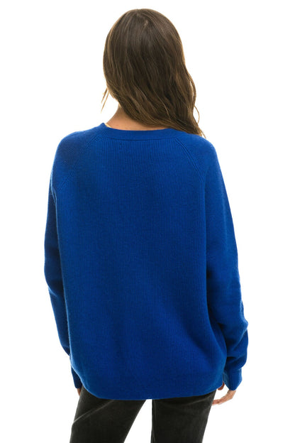 Aviator Nation VINTAGE CABIN 2 UNISEX CASHMERE SWEATER - LAPIS