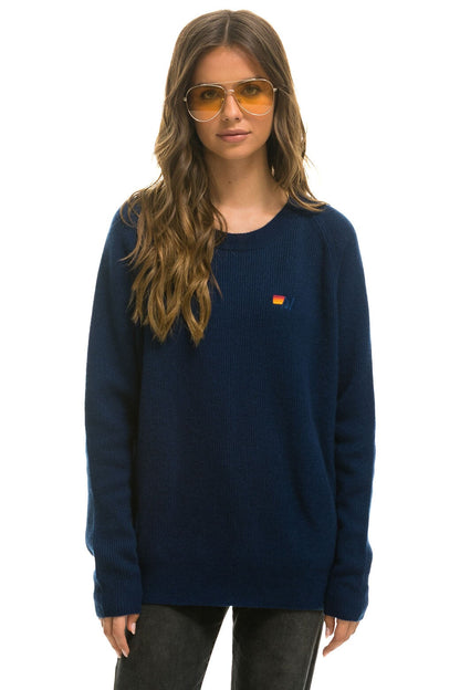 Aviator Nation VINTAGE CABIN 2 UNISEX CASHMERE SWEATER - MIDNIGHT