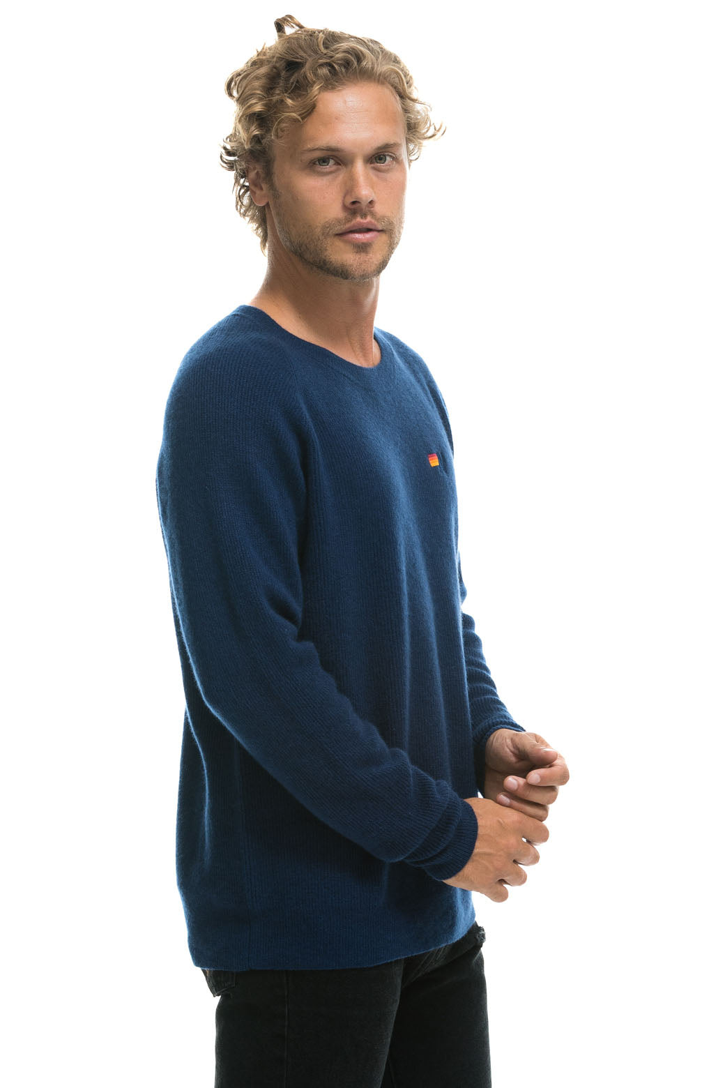 Aviator Nation VINTAGE CABIN 2 UNISEX CASHMERE SWEATER - MIDNIGHT