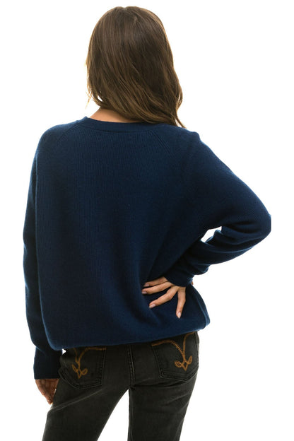 Aviator Nation VINTAGE CABIN 2 UNISEX CASHMERE SWEATER - MIDNIGHT