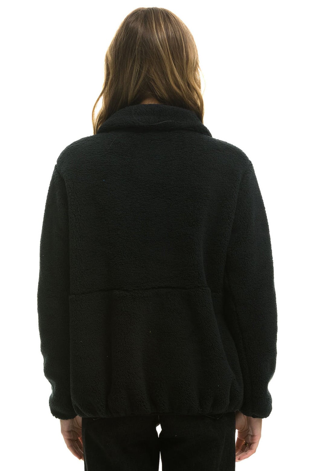 Aviator Nation TEDDY APRES HALF ZIP JACKET - BLACK
