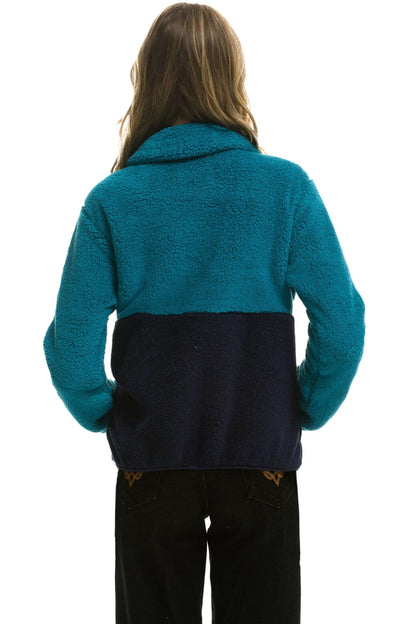 Aviator Nation TEDDY APRES HALF ZIP COLOR BLOCK JACKET - CAPRI