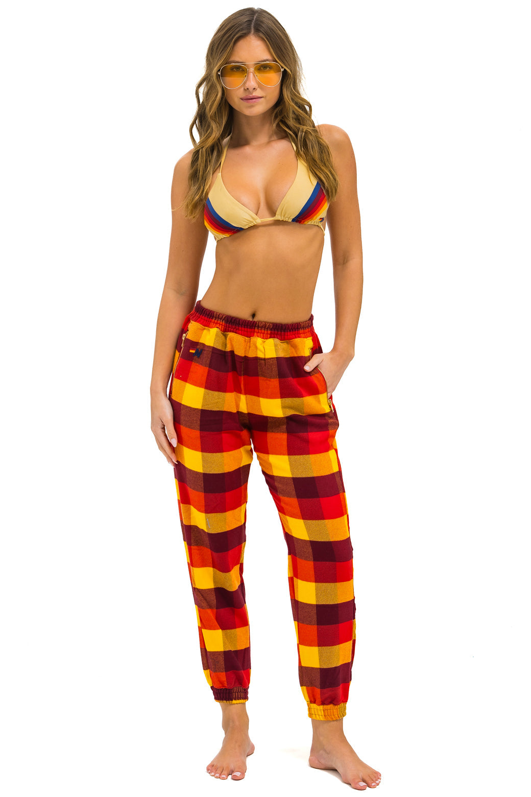 Aviator Nation PLAID LODGE PANT - SURFY PLAID