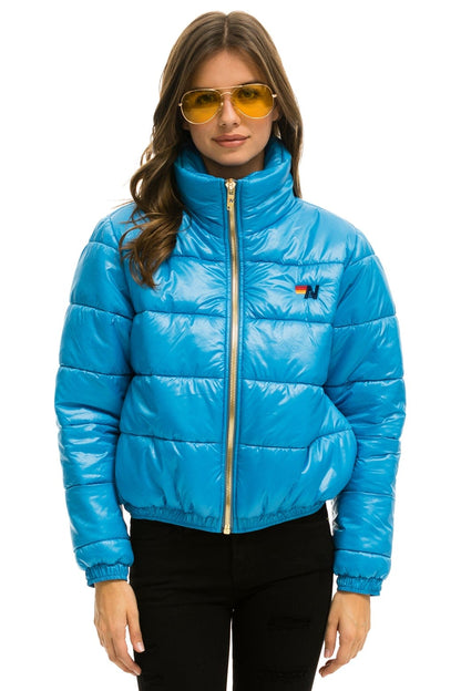 Aviator Nation BOLT LUXE APRES PUFFER JACKET - GLOSSY OCEAN