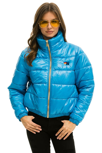 Aviator Nation BOLT LUXE APRES PUFFER JACKET - GLOSSY OCEAN