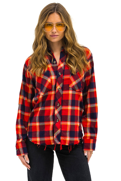 Aviator Nation PLAID FLANNEL WESTERN SHIRT - RUGBY PLAID