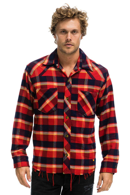Aviator Nation PLAID FLANNEL WESTERN SHIRT - RUGBY PLAID