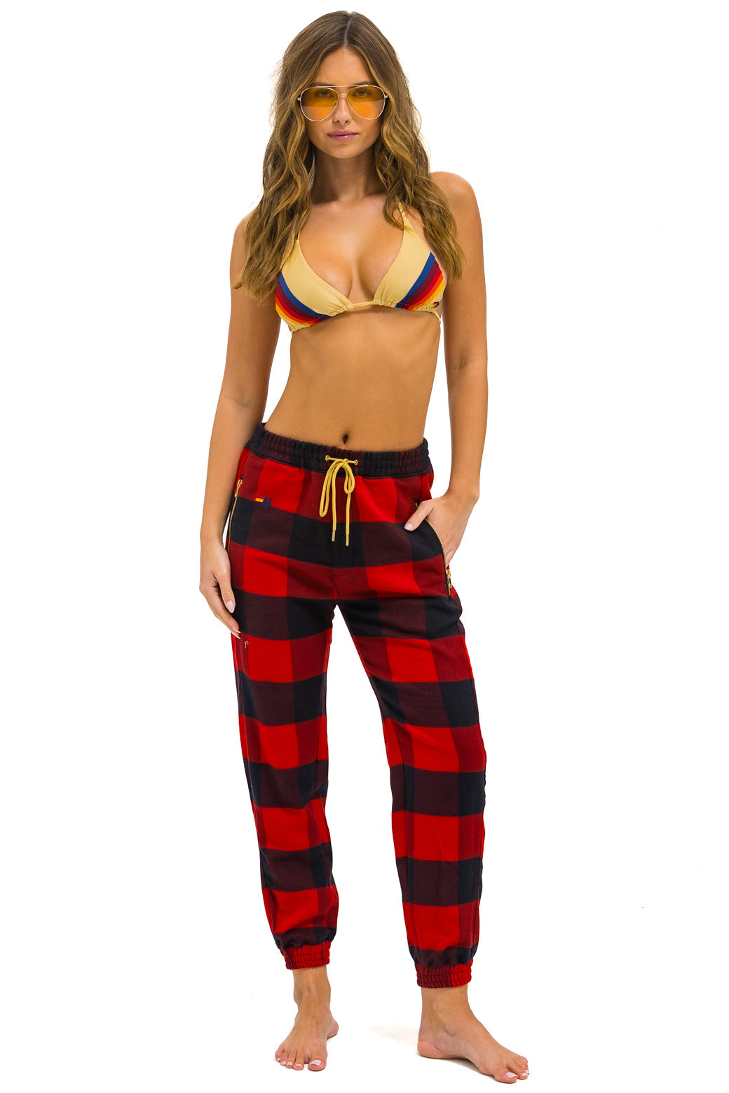 Aviator Nation UNISEX PLAID LODGE PANT - BUFFALO PLAID