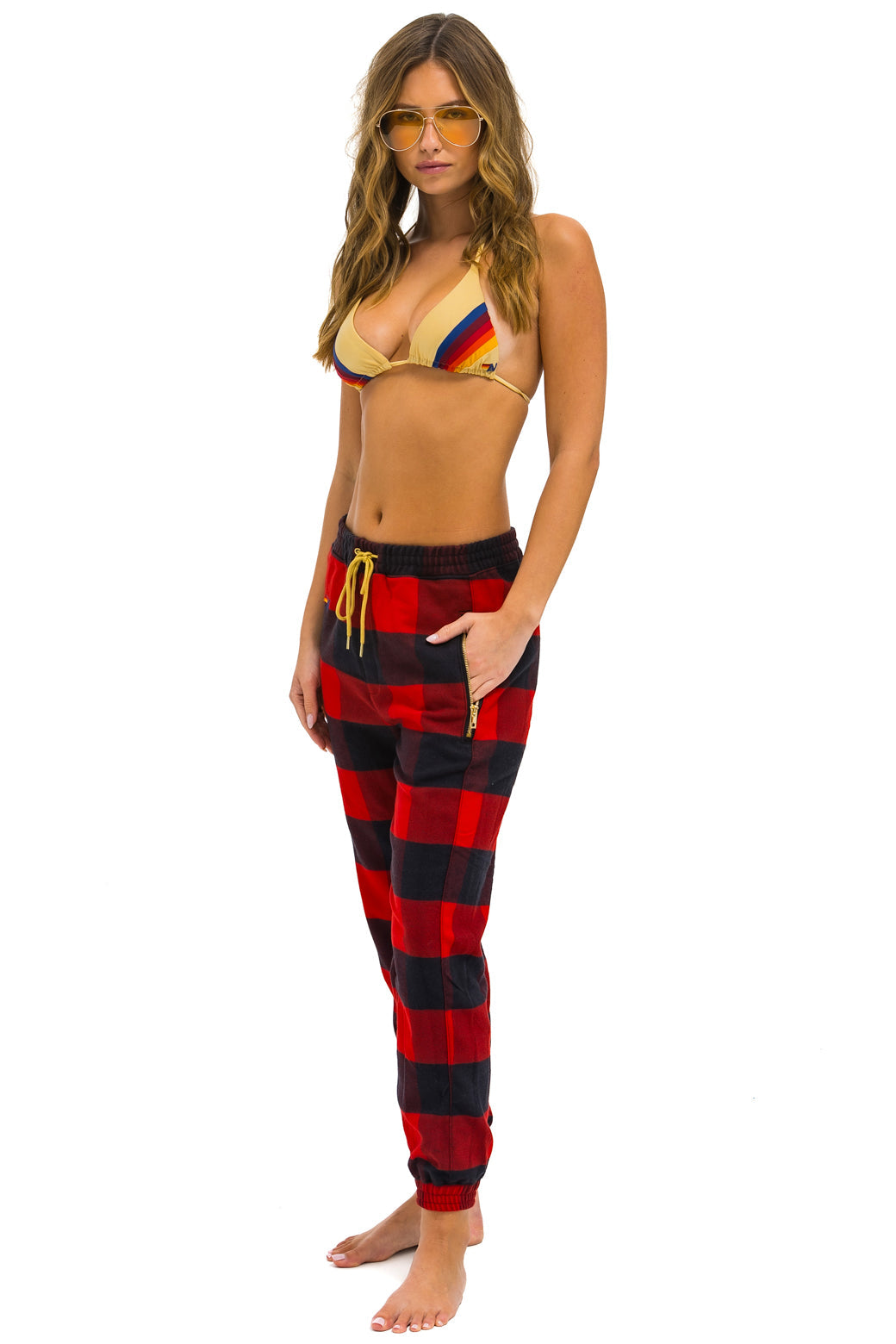 Aviator Nation UNISEX PLAID LODGE PANT - BUFFALO PLAID