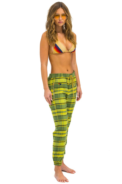 Aviator Nation UNISEX PLAID LODGE PANT - AVOCADO PLAID