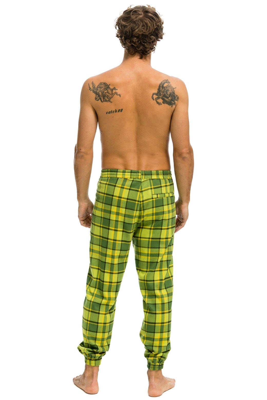 Aviator Nation UNISEX PLAID LODGE PANT - AVOCADO PLAID