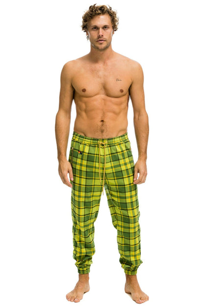 Aviator Nation UNISEX PLAID LODGE PANT - AVOCADO PLAID