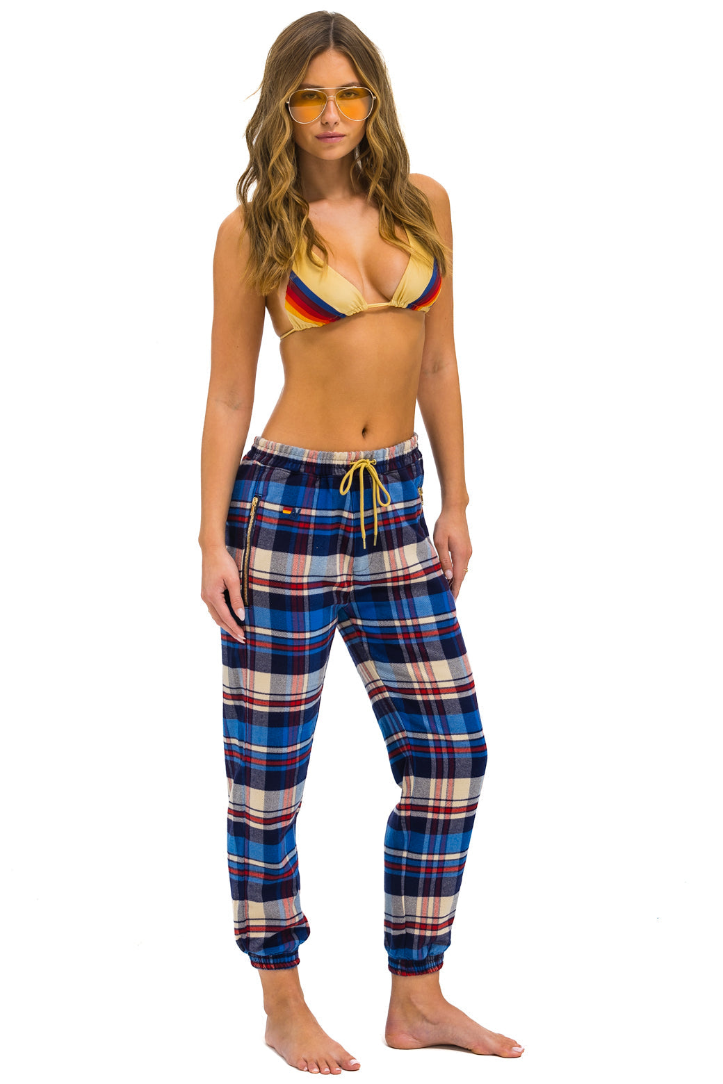 Aviator Nation UNISEX PLAID LODGE PANT - PATRIOT PLAID