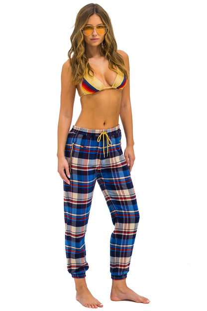 Aviator Nation UNISEX PLAID LODGE PANT - PATRIOT PLAID