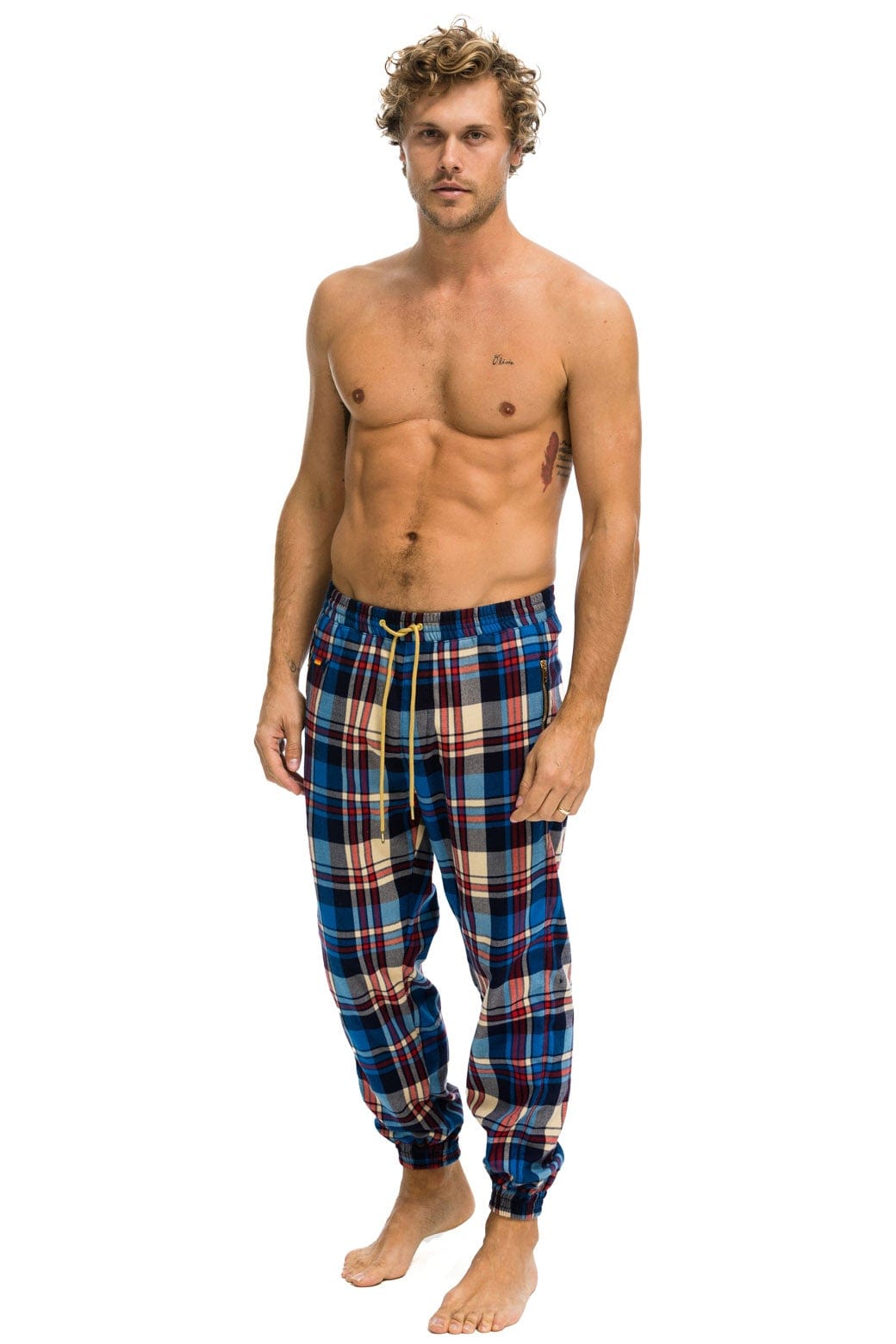 Aviator Nation UNISEX PLAID LODGE PANT - PATRIOT PLAID