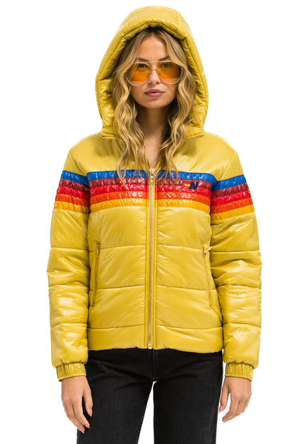 Aviator Nation 5 STRIPE TREKKER JACKET - GLOSSY KHAKI