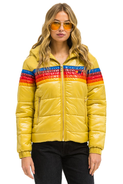 Aviator Nation 5 STRIPE TREKKER JACKET - GLOSSY KHAKI