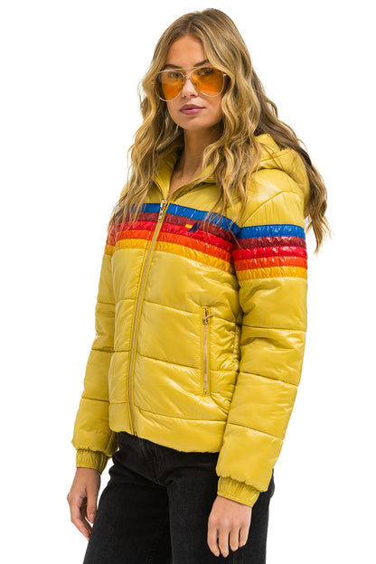 Aviator Nation 5 STRIPE TREKKER JACKET - GLOSSY KHAKI