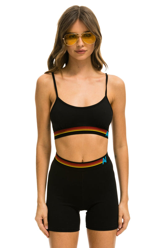Aviator Nation LOGO 4 INCH HI-RISE BIKER SHORT - BLACK