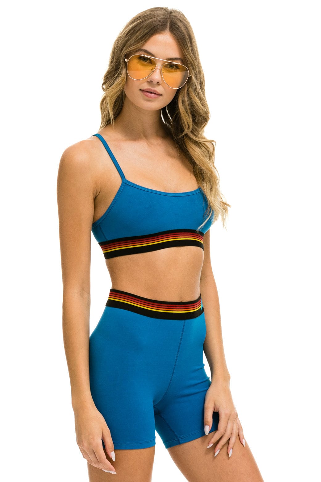 Aviator Nation LOGO ADJUSTABLE BRALETTE - CARIBBEAN