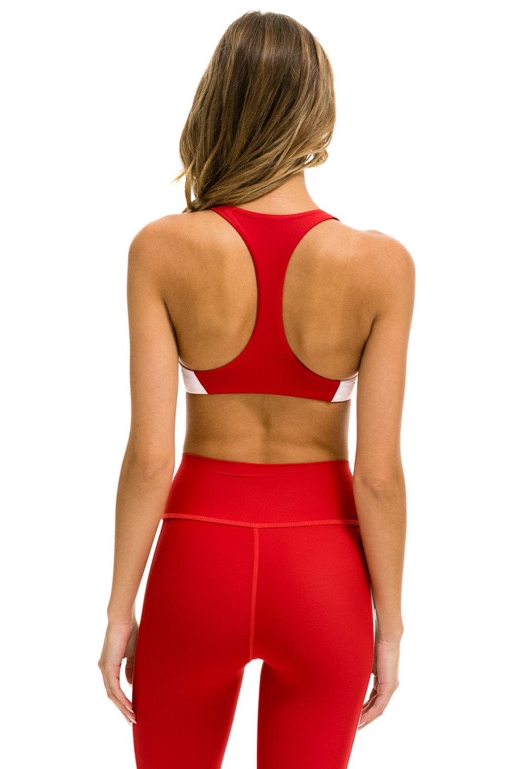 Aviator Nation COLOR BLOCK BRALETTE  SPORTS BRA - CHERRY