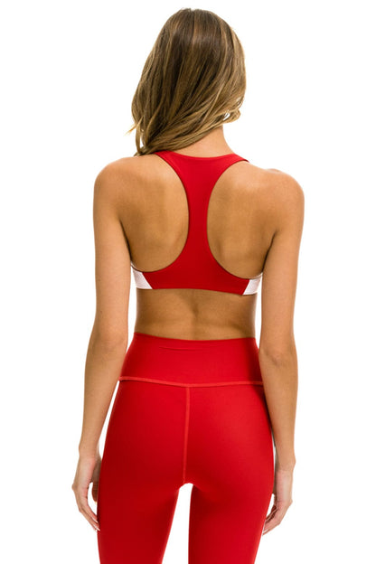 Aviator Nation COLOR BLOCK BRALETTE  SPORTS BRA - CHERRY