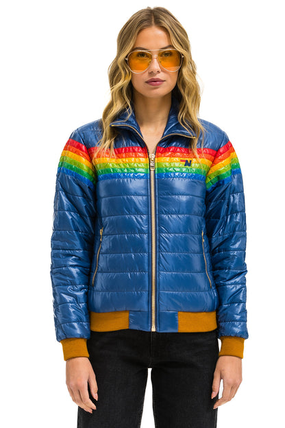 Aviator Nation 6 STRIPE JACKET -  GLOSSY DEEP BLUE
