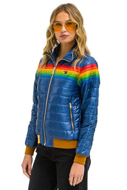Aviator Nation 6 STRIPE JACKET -  GLOSSY DEEP BLUE