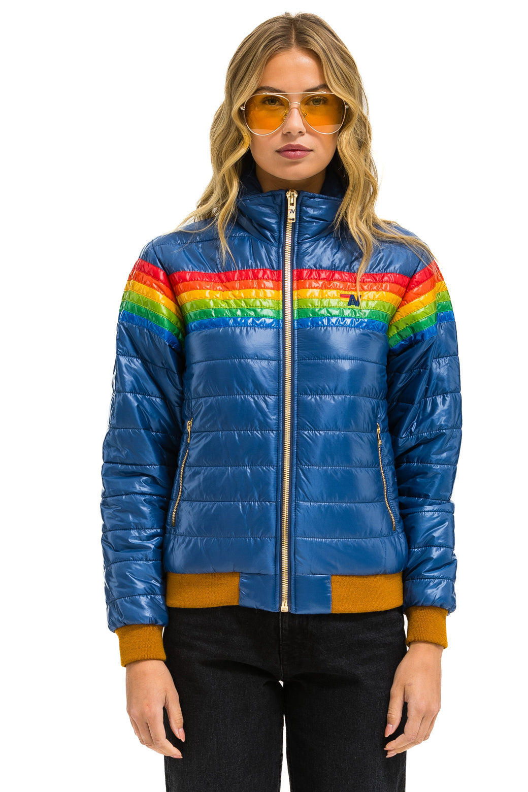 Aviator Nation 6 STRIPE JACKET -  GLOSSY DEEP BLUE