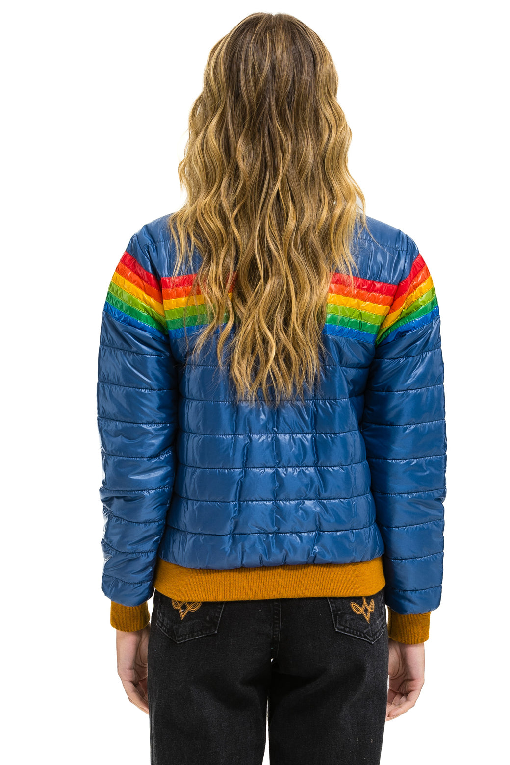 Aviator Nation 6 STRIPE JACKET -  GLOSSY DEEP BLUE
