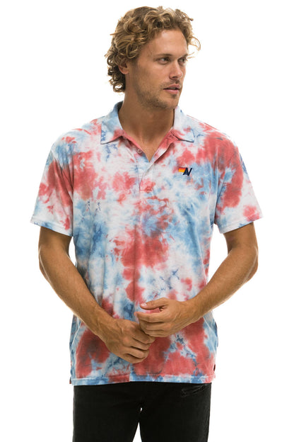Aviator Nation AVIATOR NATION POLO - TIE DYE RED