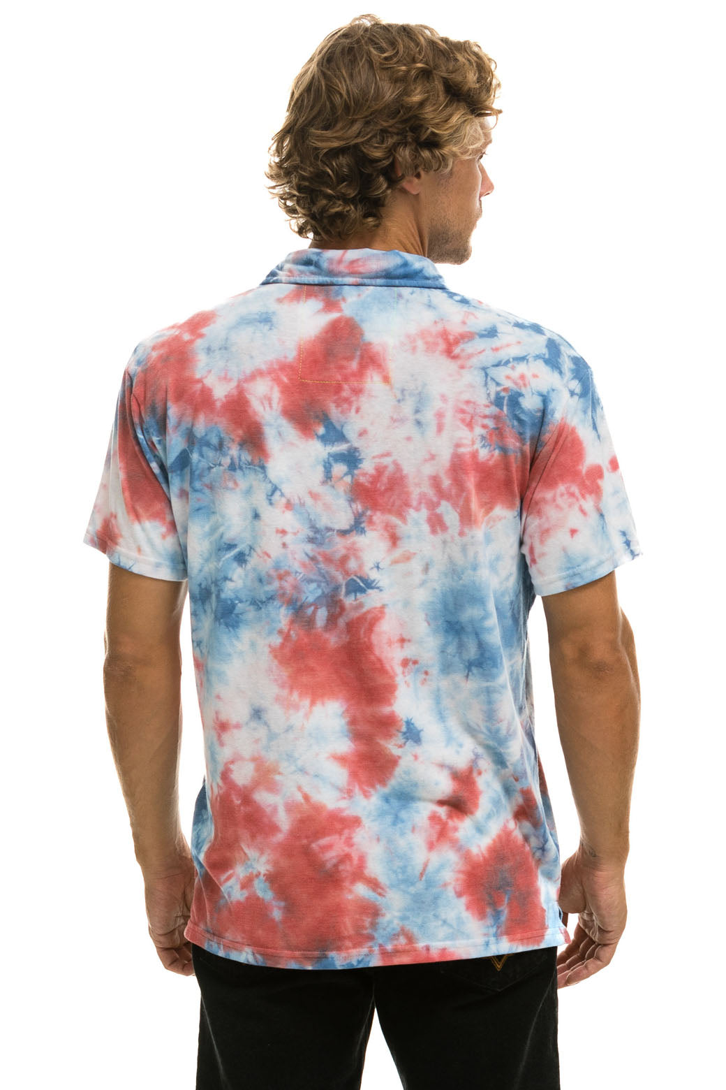 Aviator Nation AVIATOR NATION POLO - TIE DYE RED