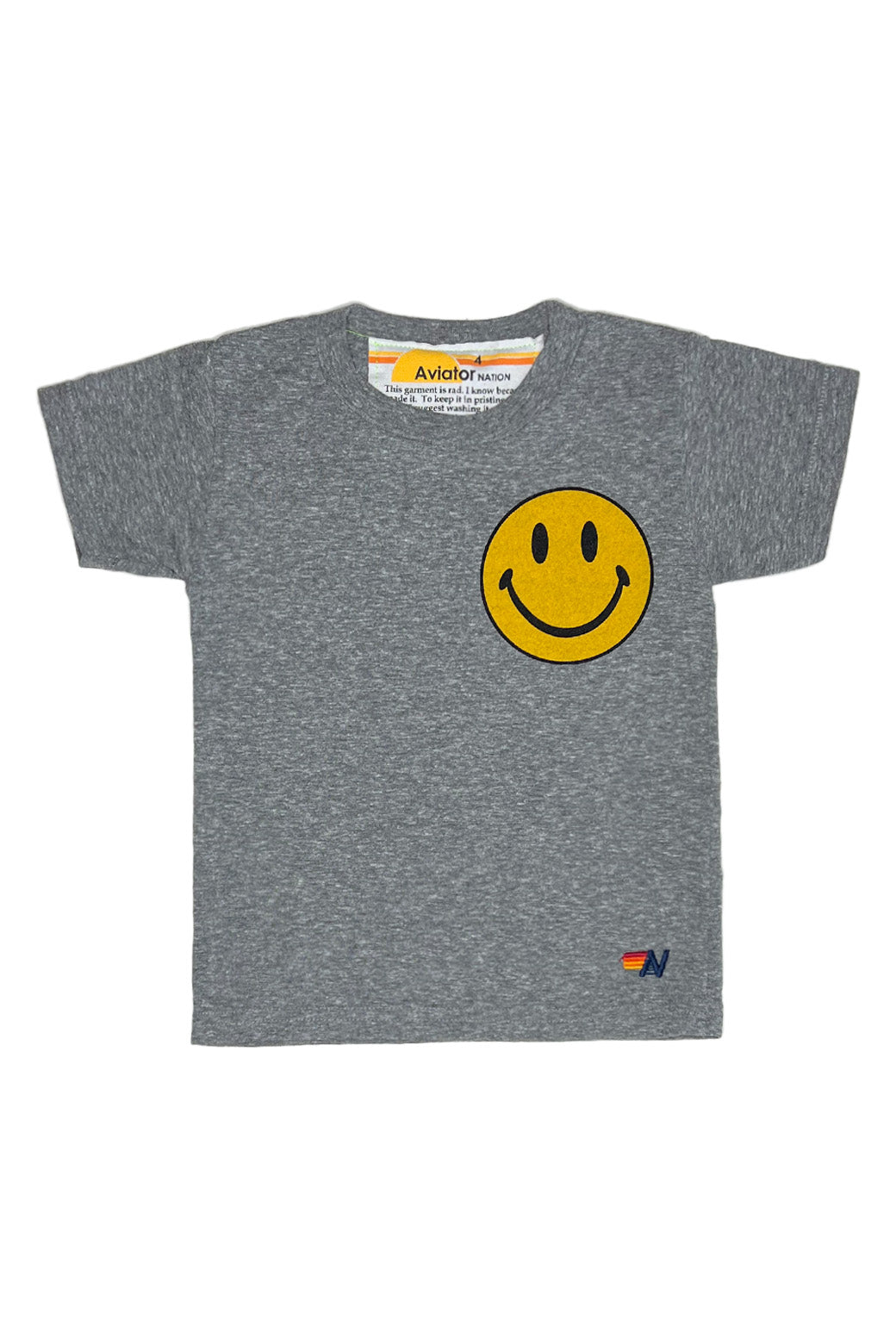 Aviator Nation KID'S SMILEY 2 TEE - HEATHER GREY