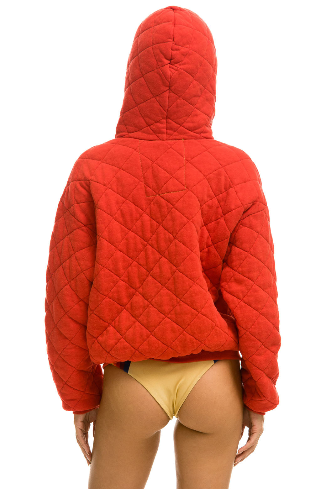 Aviator Nation QUILTED ZIP HOODIE RELAXED - RED