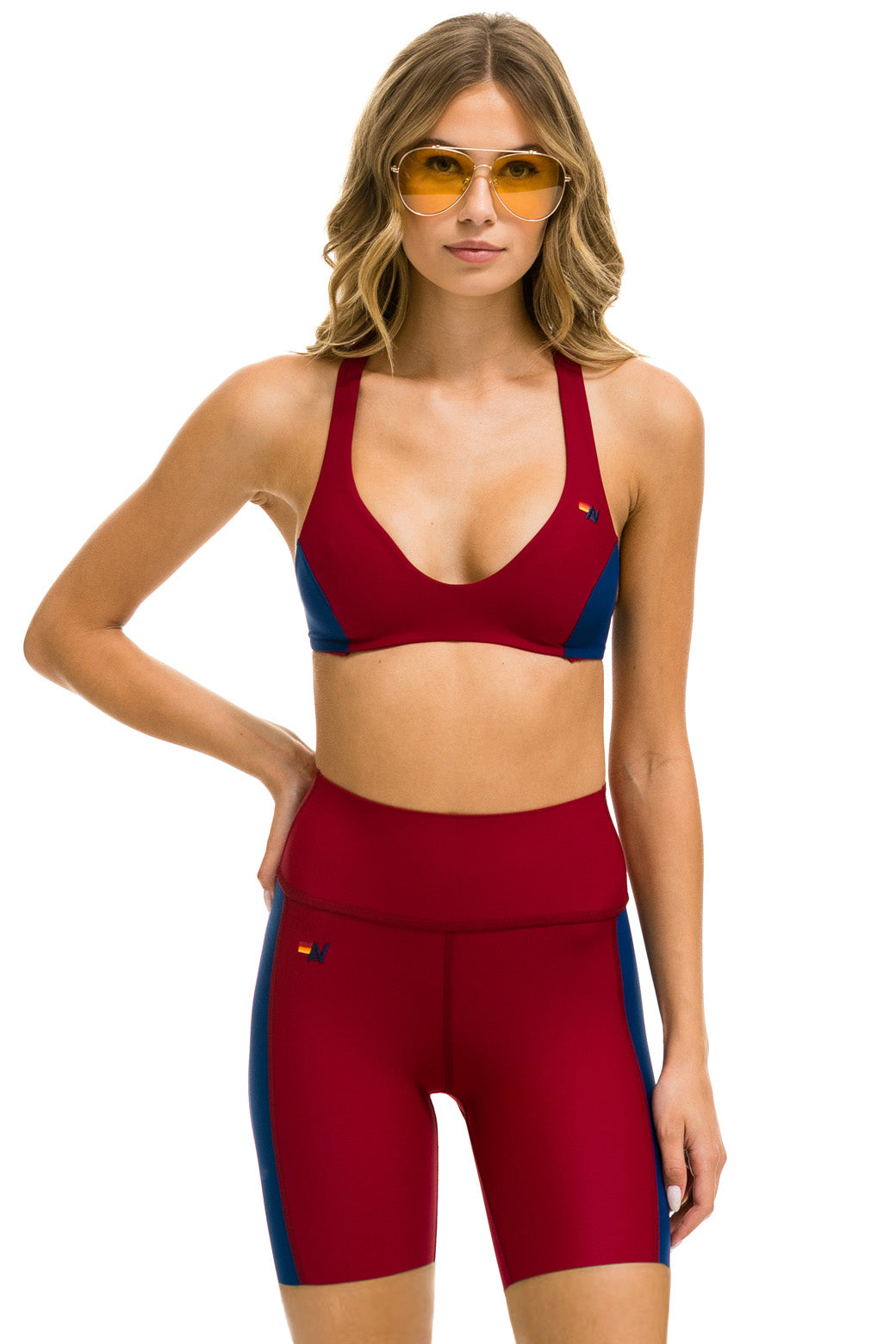 Aviator Nation SPEED 6IN HI-RISE BIKER SHORT - BLAZE