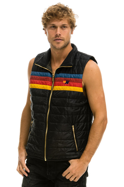 Aviator Nation MEN'S 4 STRIPE VEST - BLACK