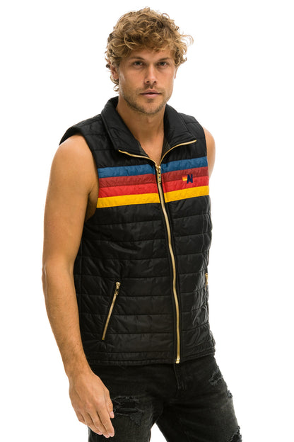 Aviator Nation MEN'S 4 STRIPE VEST - BLACK