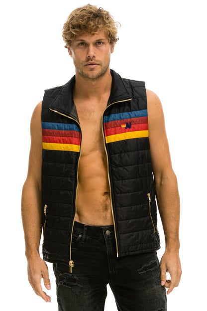 Aviator Nation MEN'S 4 STRIPE VEST - BLACK