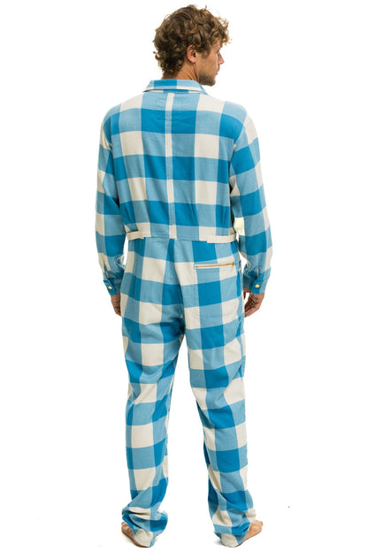 Aviator Nation UNISEX PLAID FLIGHT SUIT - SKY PLAID