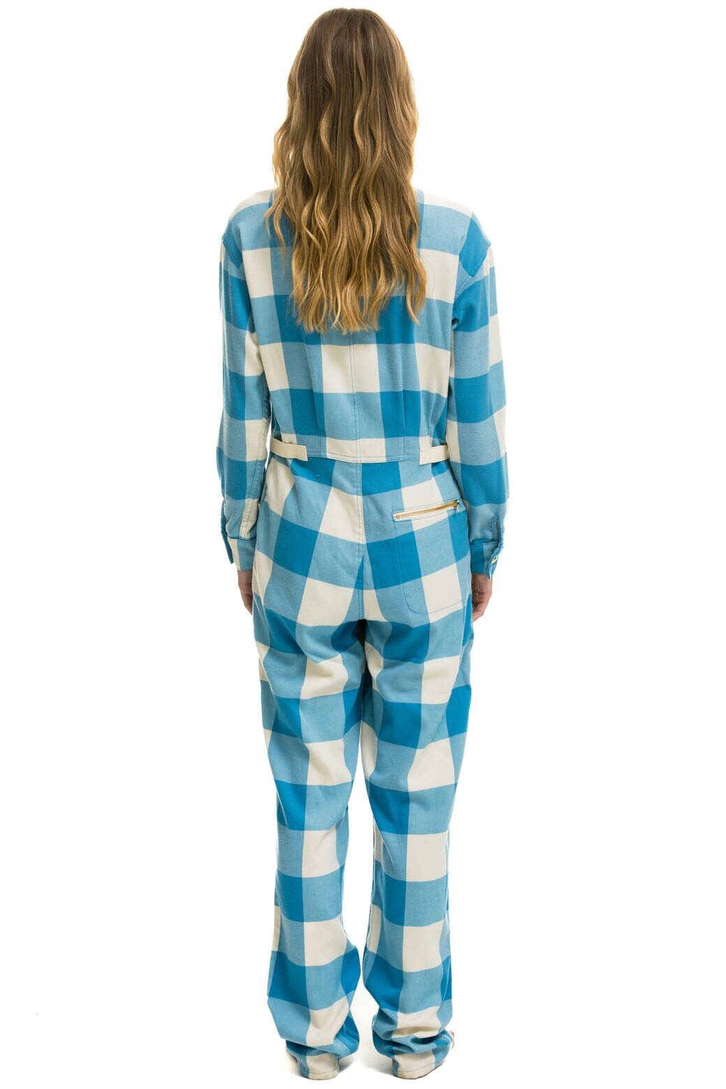 Aviator Nation UNISEX PLAID FLIGHT SUIT - SKY PLAID