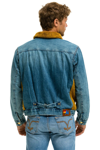 Aviator Nation ASPEN SHERPA UNISEX DENIM JACKET - MEDIUM VINTAGE
