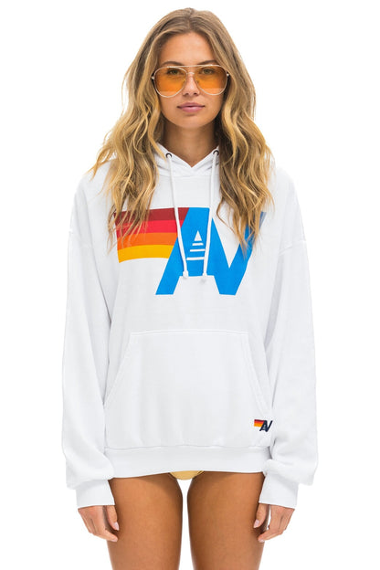 Aviator Nation LOGO PULLOVER RELAXED HOODIE - WHITE