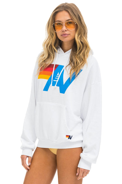 Aviator Nation LOGO PULLOVER RELAXED HOODIE - WHITE