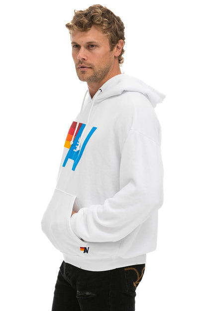 Aviator Nation LOGO PULLOVER RELAXED HOODIE - WHITE