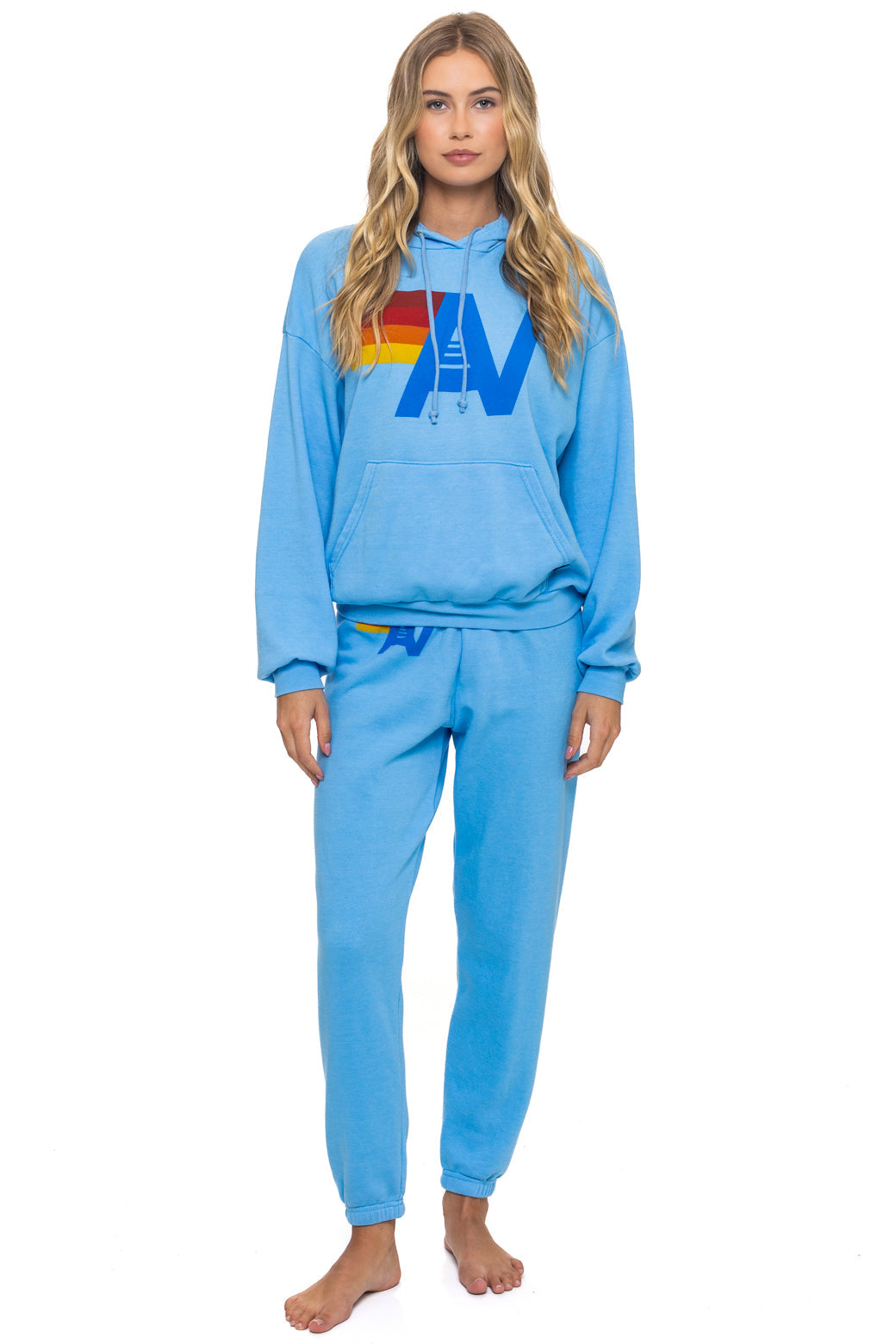Aviator Nation LOGO PULLOVER RELAXED HOODIE - SKY