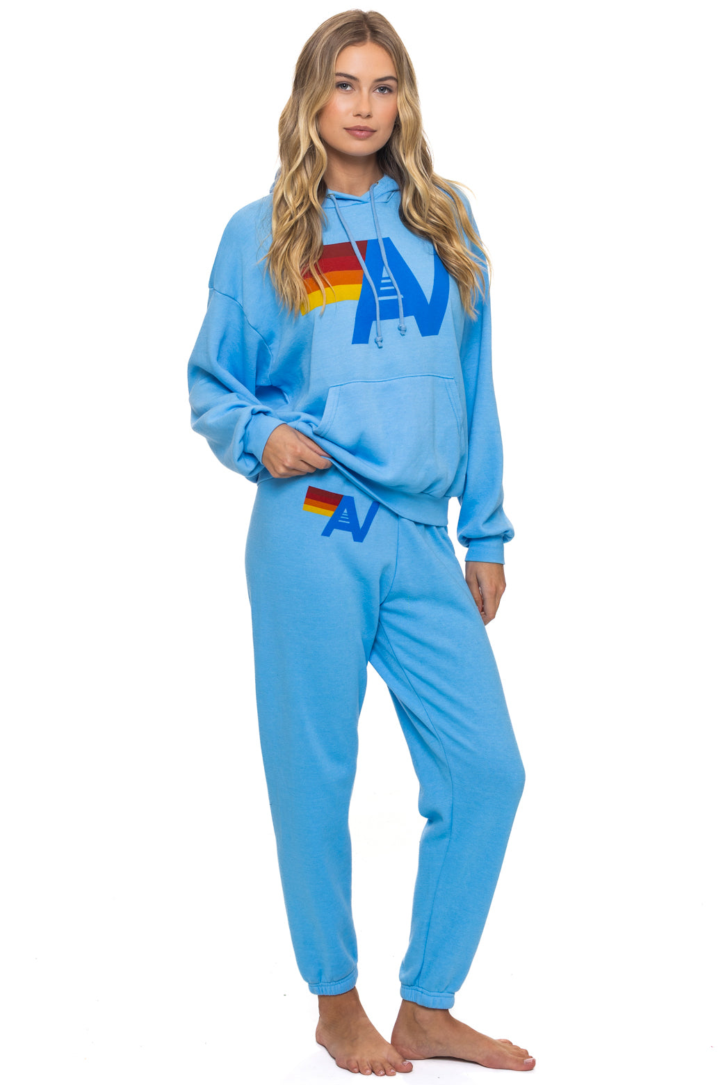 Aviator Nation LOGO PULLOVER RELAXED HOODIE - SKY