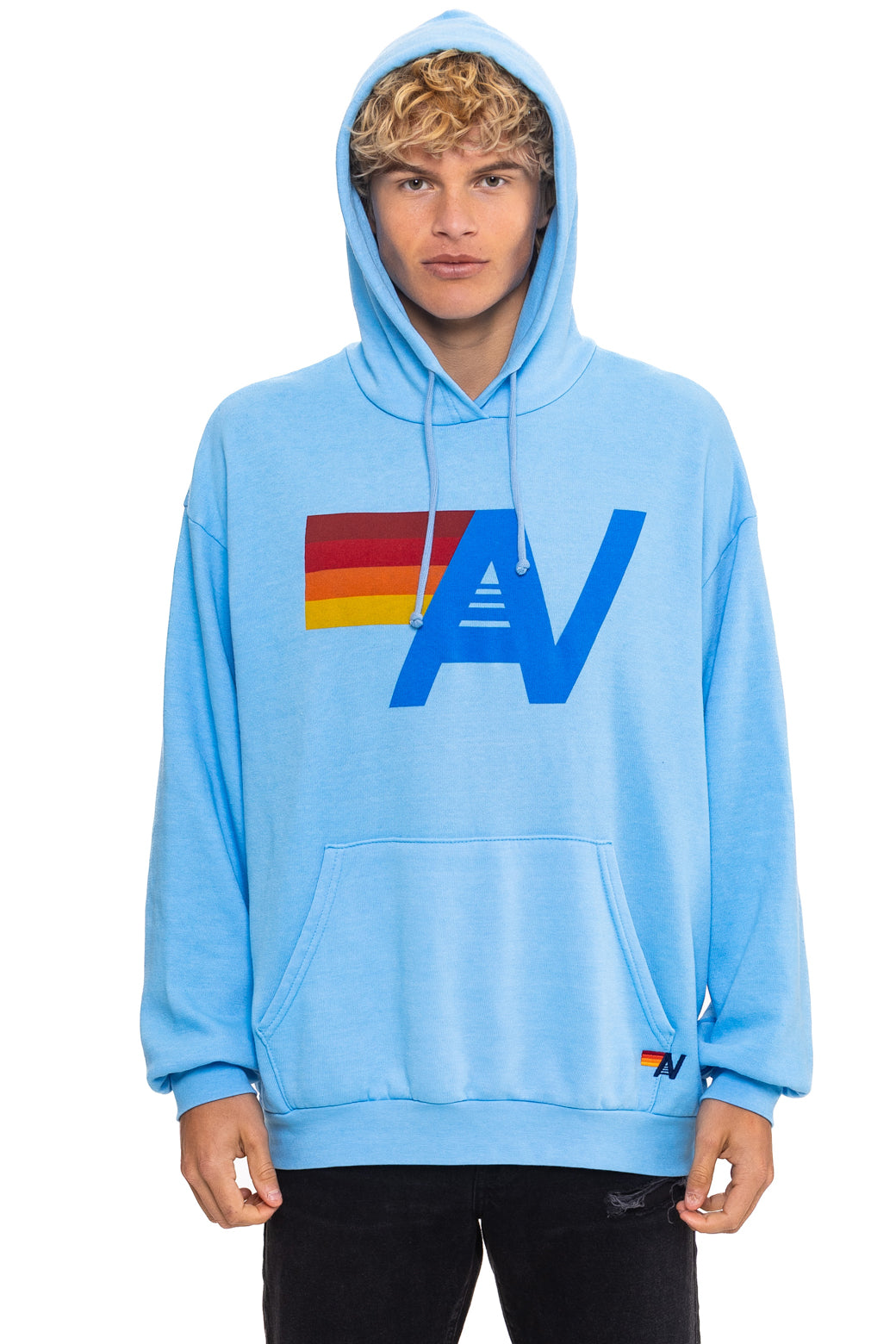 Aviator Nation LOGO PULLOVER RELAXED HOODIE - SKY