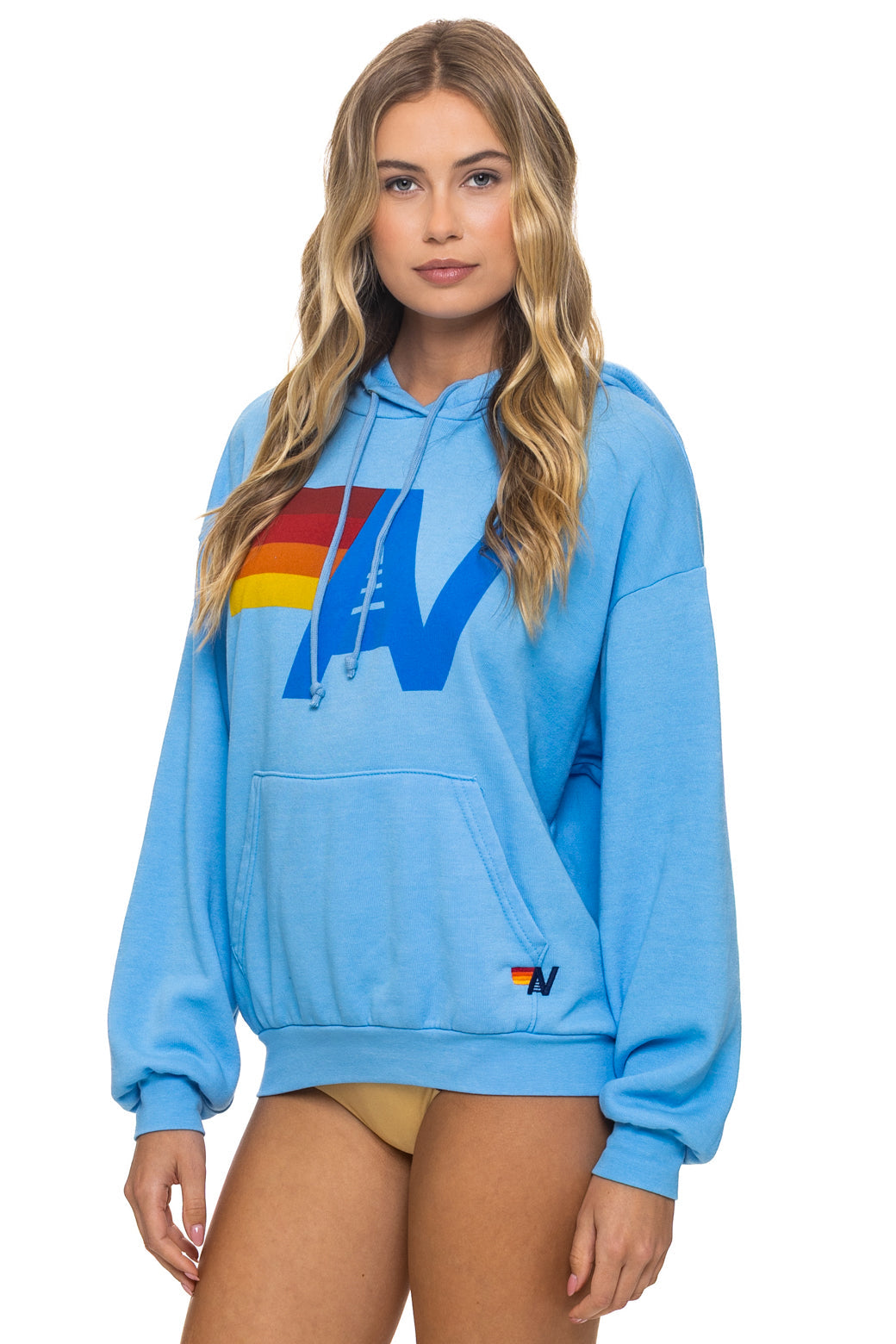Aviator Nation LOGO PULLOVER RELAXED HOODIE - SKY