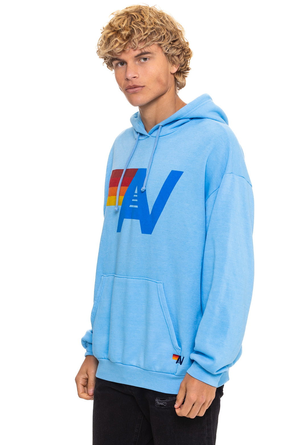 Aviator Nation LOGO PULLOVER RELAXED HOODIE - SKY